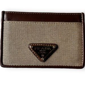 Prada canvas card holder
